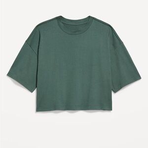 NWT-Green oversized short sleeve cotton soft Crop Top-Lakeshore green S Old Navy